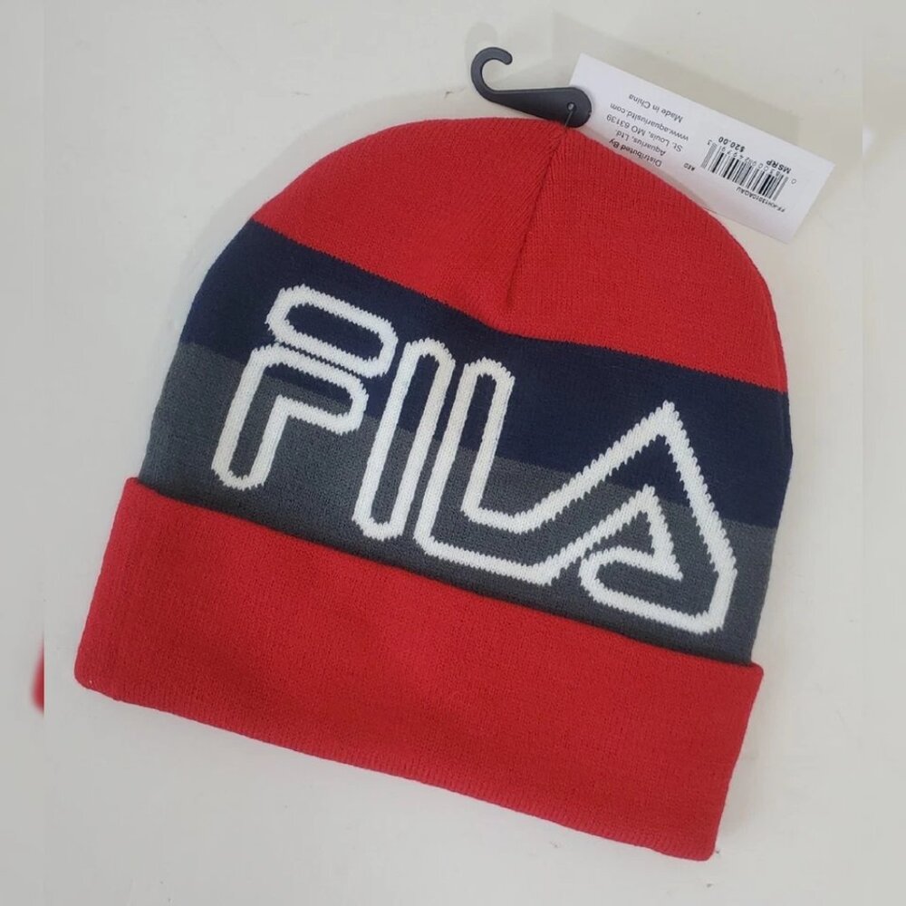 FILA BEANIE HAT WOMEN'S MEN'S COLD WEATHER MULTICOLOR BIG LOGO